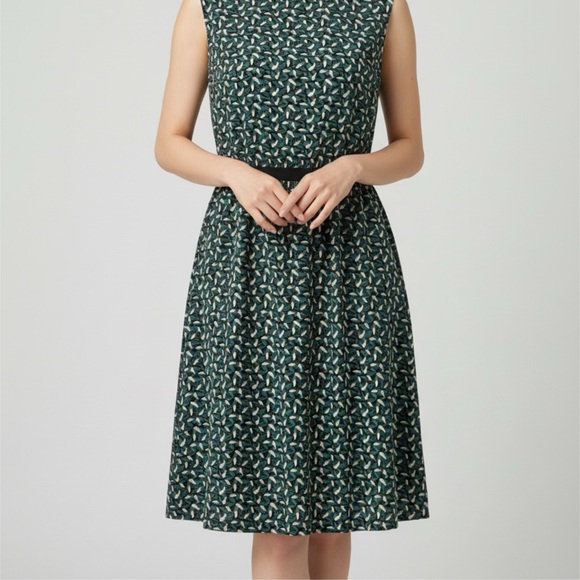 LOFT Ann Taylor Black and White Midi Sundress with Cap Sleeves - Picture 2 of 7